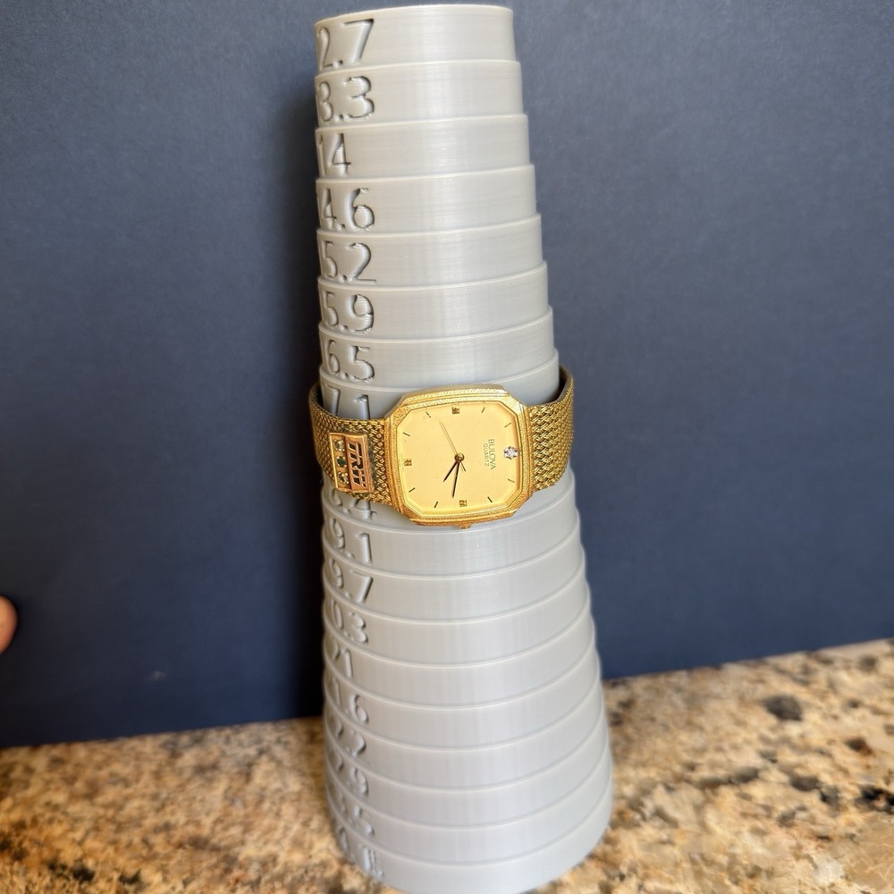 Vintage Bulova Quartz Watch Octagonal TRW Corporate Service Award Diamond 6.75in